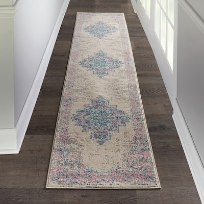 Nourison Grafix Distressed Vintage Medallion Area Rug