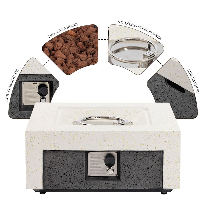 SUNBURY Morden Outdoor Concrete Propane Fire Pit Table