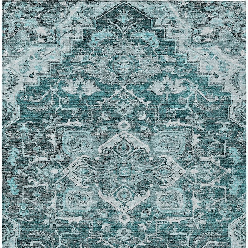 HomeRoots Oriental Traditional Rectangle Outdoor Rug