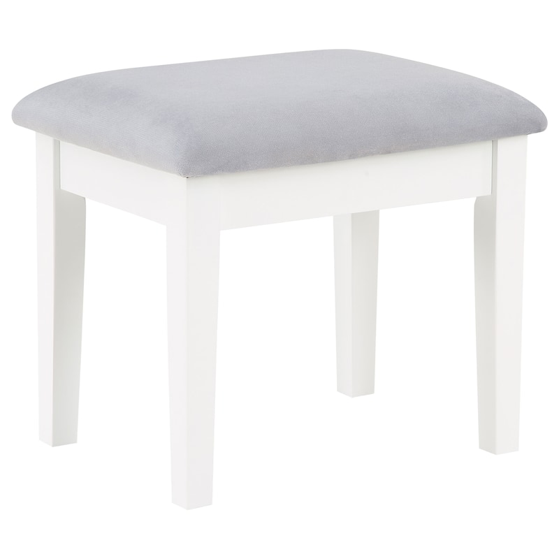 Regina Makeup Vanity Table Set with Stool and Lighting White
