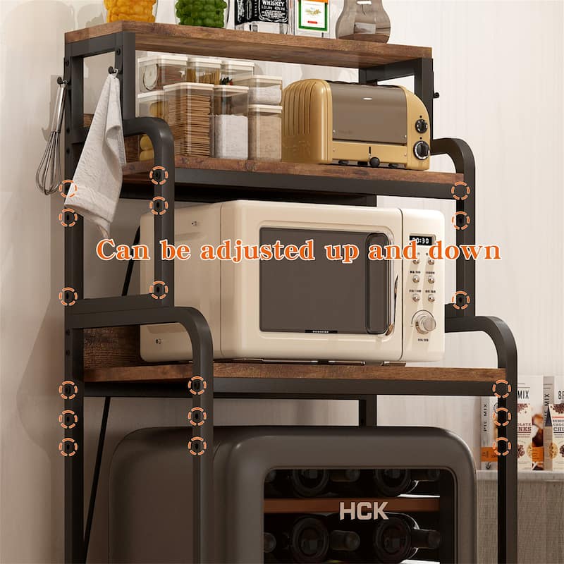 Vintage 4-Tier Mini Fridge Stand with Storage