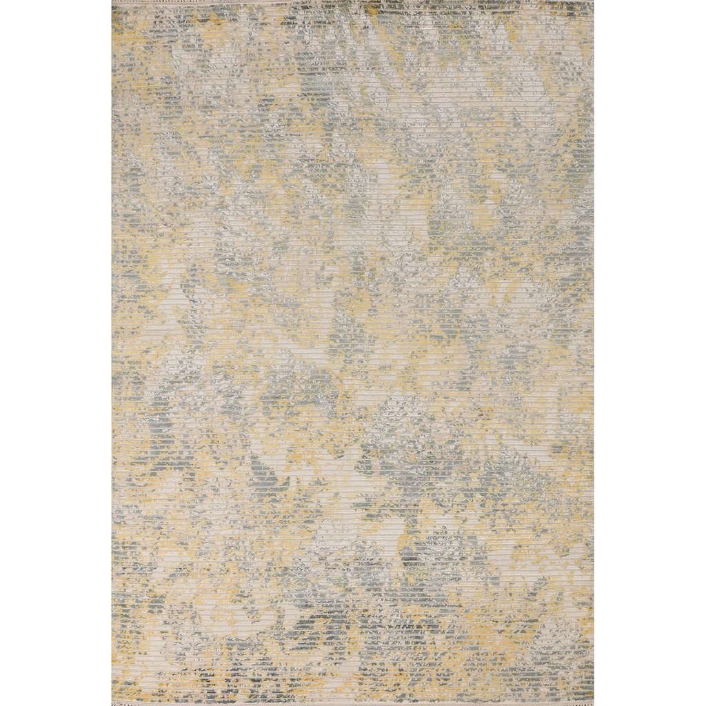 Striped Abstract Area Rug Hand-Knotted Wool Carpet - 5'6" x 7'10"