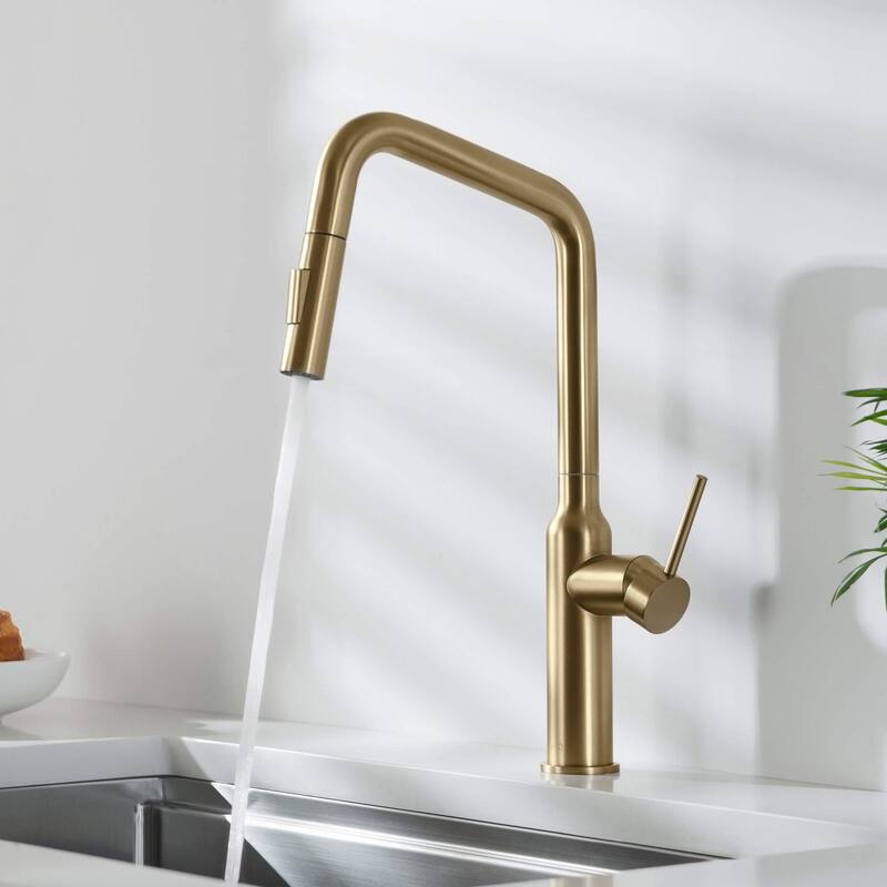 High Arc Single Lever Kitchen Faucet with Pull Down Sprayer