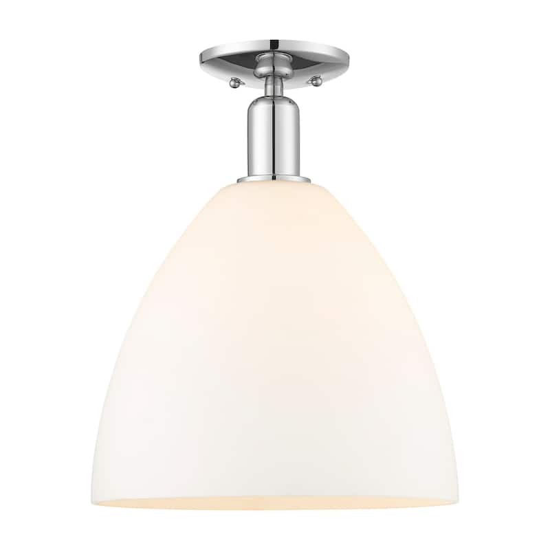 Innovations Lighting 716-1C-15-12 Bristol Semi-Flush Bristol 12" Wide - Polished Chrome / Matte White