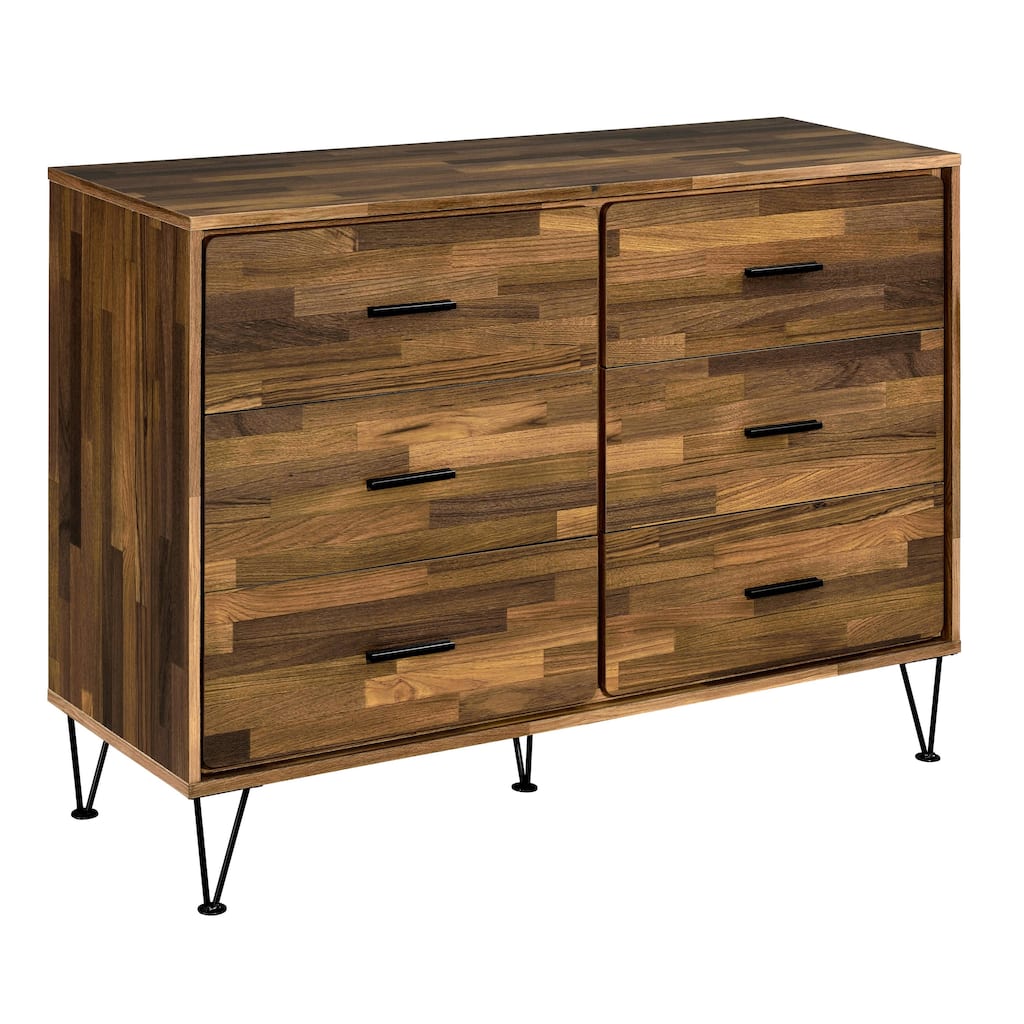 Wade Walnut 6-drawer Double Dresser