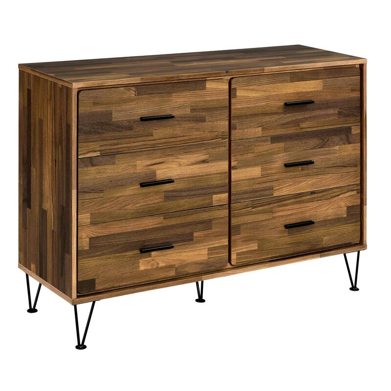 Wade Walnut 6-drawer Double Dresser