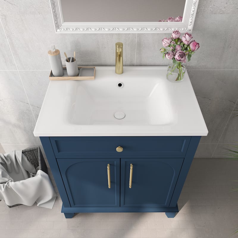 28" Freestanding Bathroom Vanity Cabinet with Sink