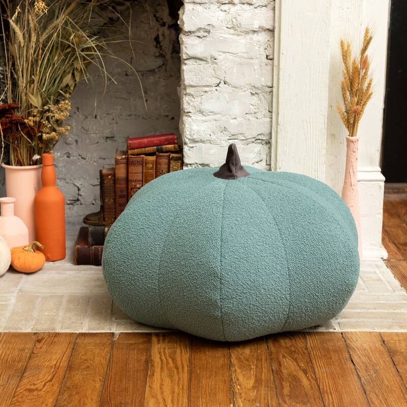 Jaxx Pumpkin Pouf - Luxurious Ottoman for Fall & Halloween Decor