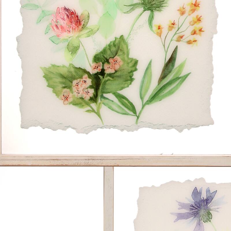 15.25 x 15.25" Framed Acrylic Flower Print Set of 2