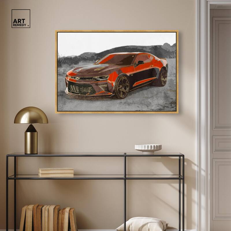 Red Sports Car Canvas by Art Remedy