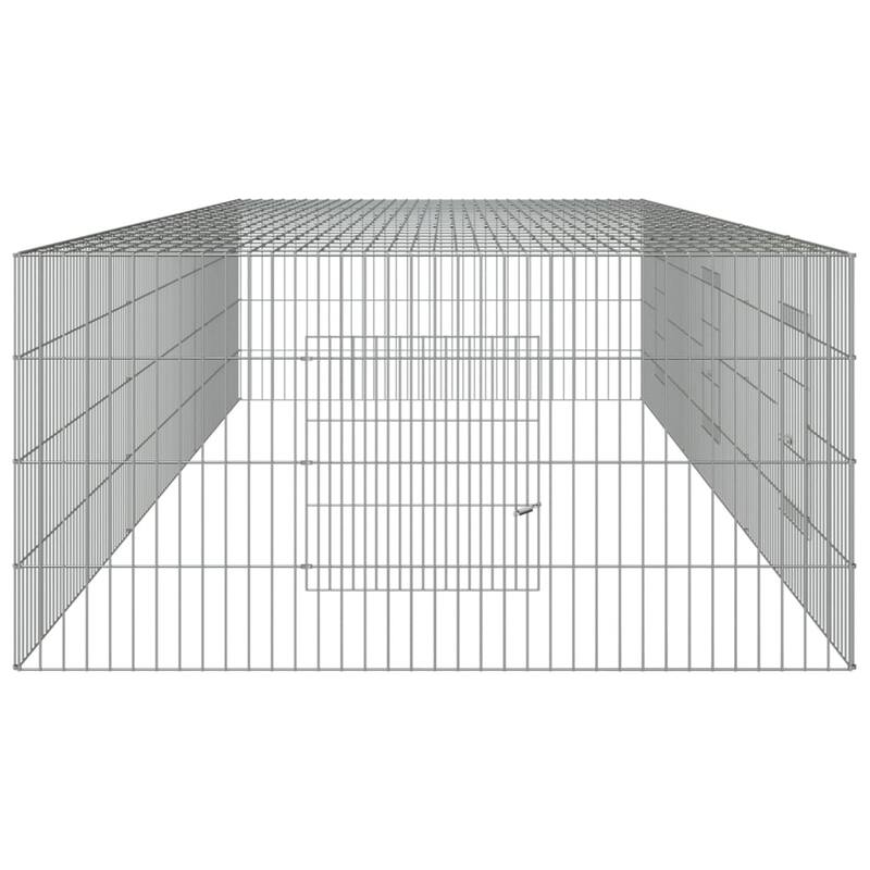vidaXL Rabbit Cage Small Animal Run Hutch Playpen Enclosure Galvanized Iron
