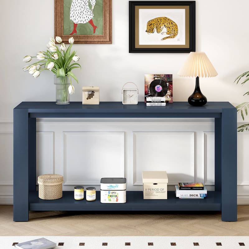 U_STYLE Distinctive Features of a Minimalist Console Table with Bottom Shelf and Four Legs