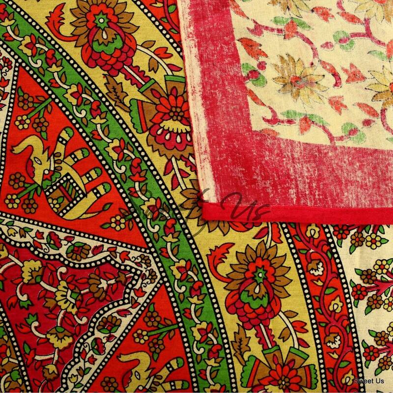 Cotton Elephant Floral Shine Tablecloth Rectangle