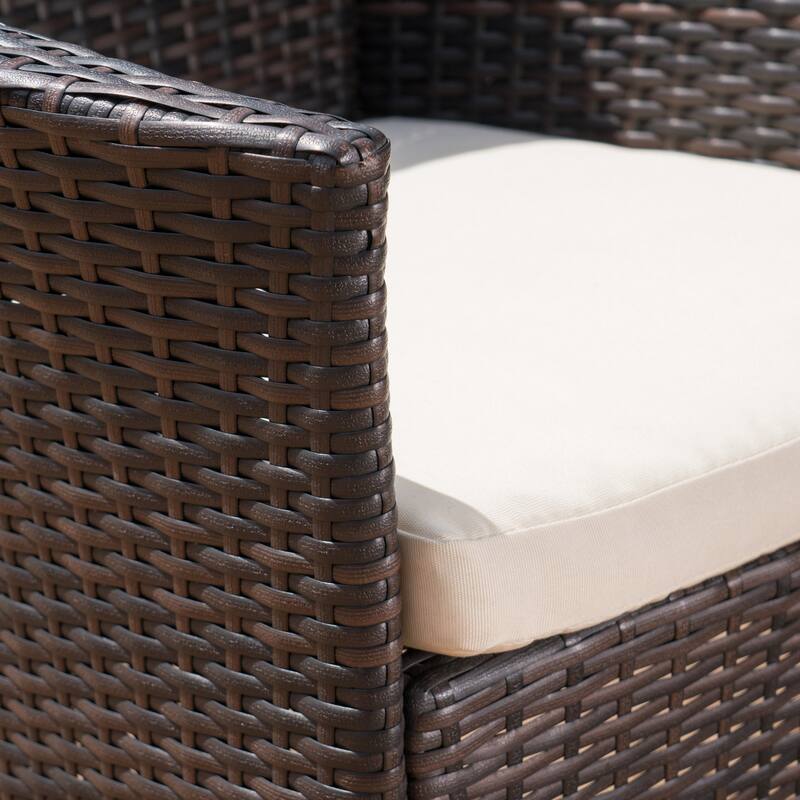 Aristo Outdoor 9-piece Square Wicker Dining Set with Cushions by Christopher Knight Home