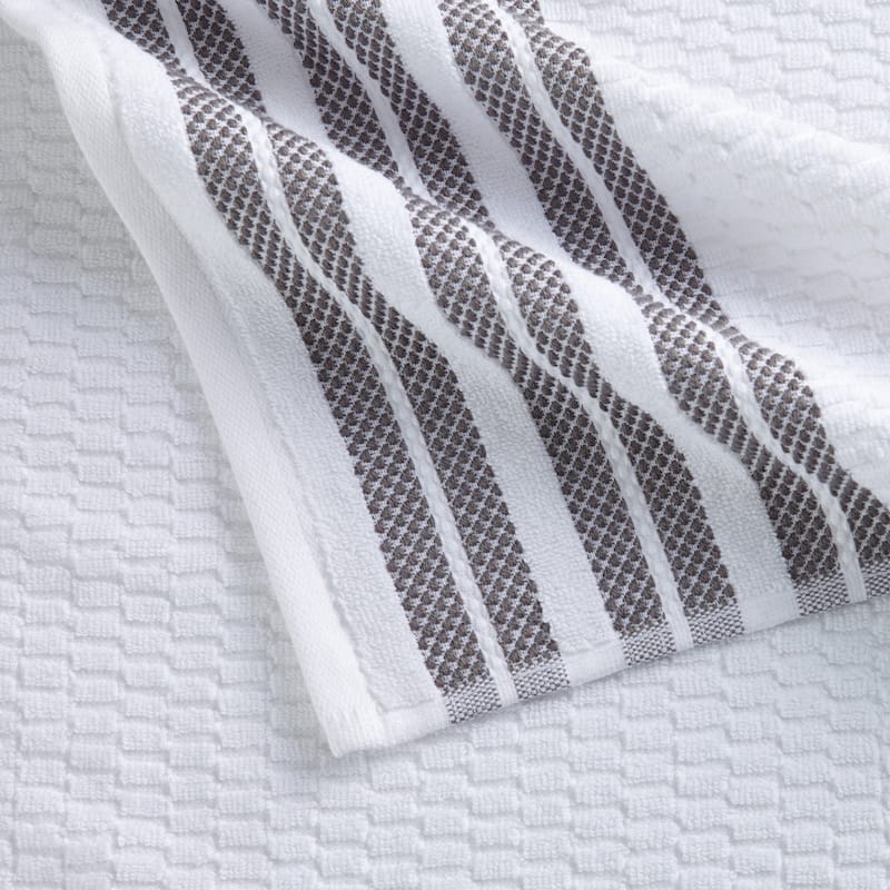 Luxurious Cotton Textured & Detailed Stripes Towel Set