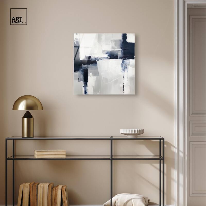 Blue Cascades on Still White Acrylic by Art Remedy, Ready to Hang