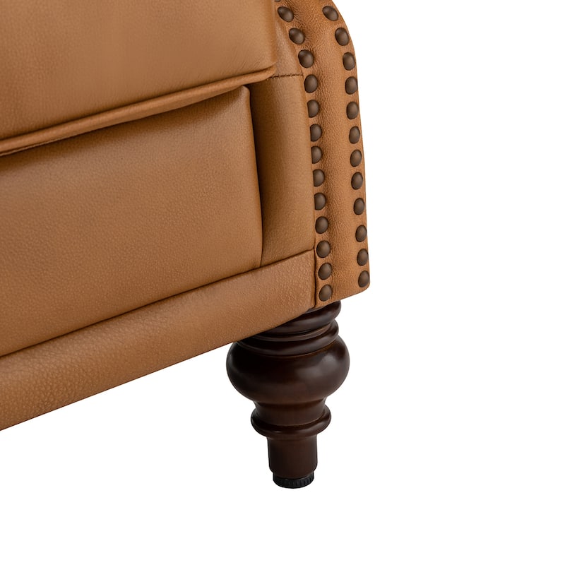 Alex Classic Leather Armchair with Nailhead Trim by HULALA HOME