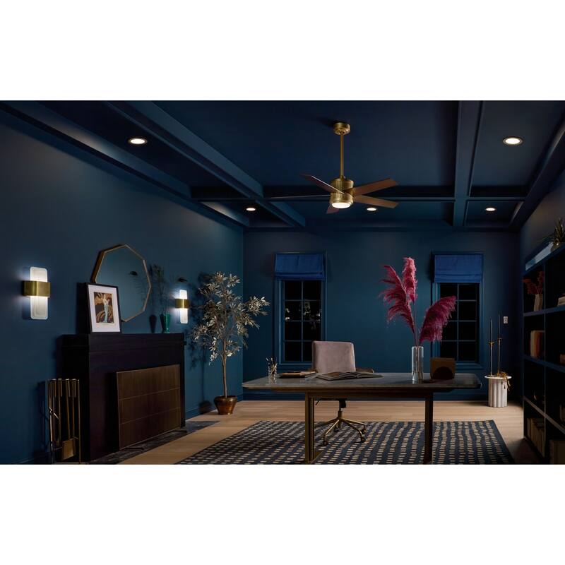 Kichler Lighting Brahm 48 inch Integrated LED Indoor Natural Brass Ceiling Fan