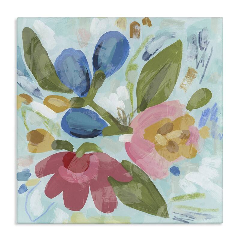 Stupell Bright Boho Flowers Canvas Wall Art Design By June Erica Vess - 30 x 30