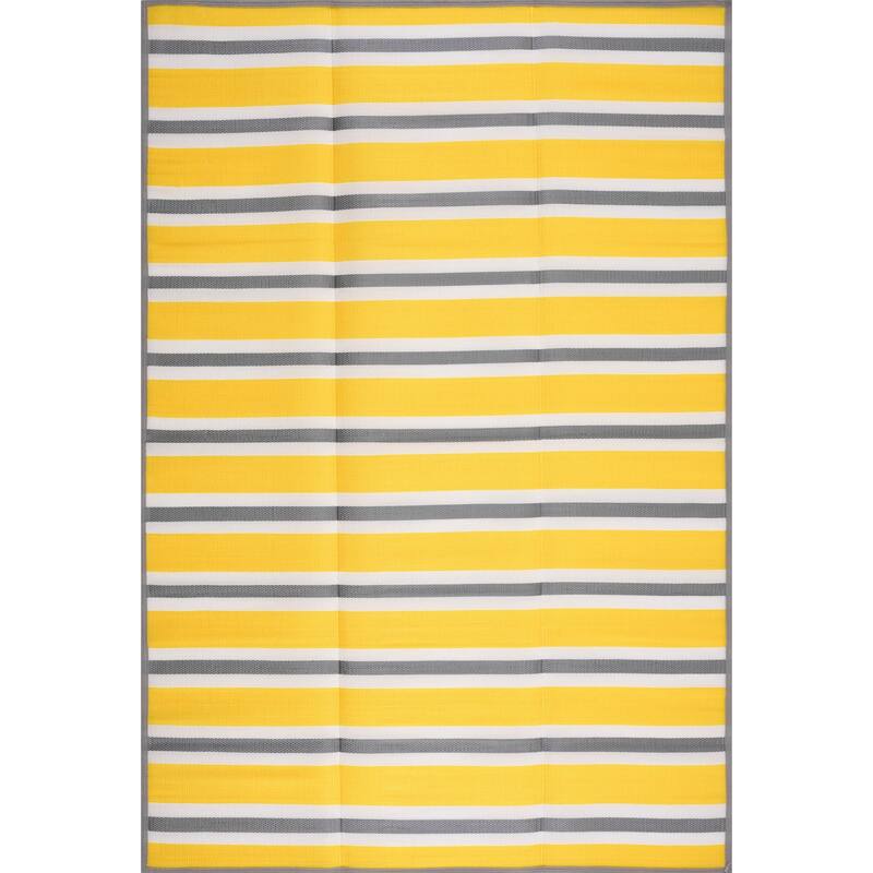 Lalune Beach Stripe Indoor Outdoor Area Rug