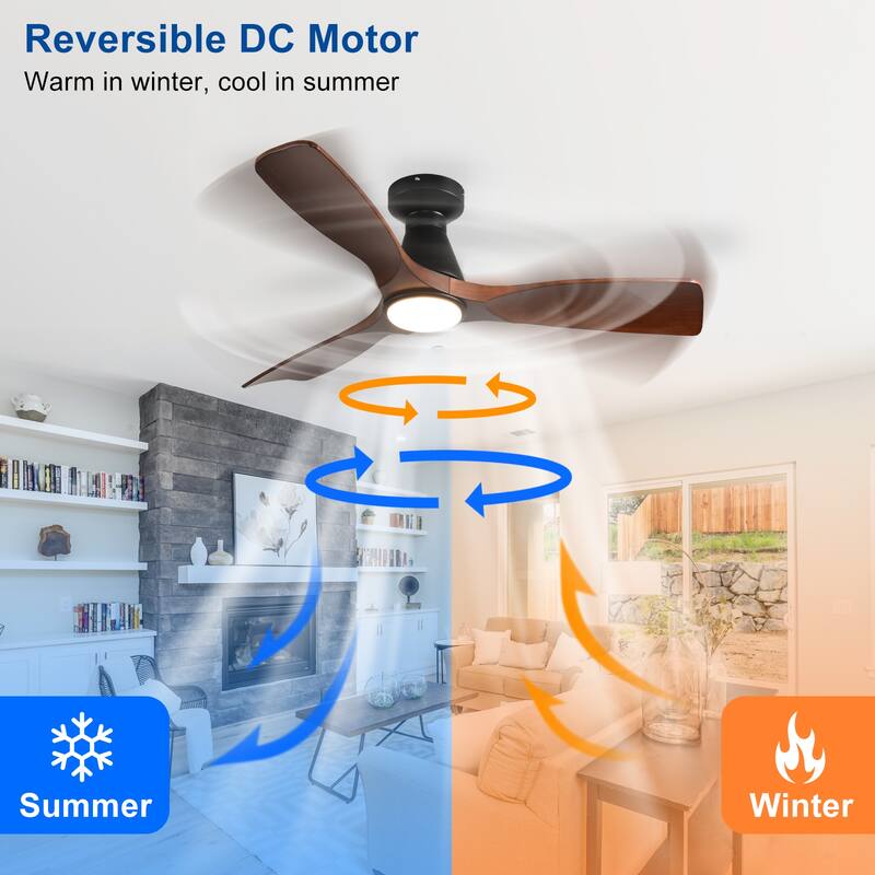 Ceiling Fans with Lights and APP: Flush Mount Low Profile Ceiling Fan for Bedroom - Dimmable Indoor Outdoor Fan