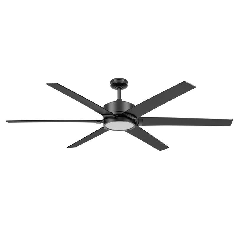 70" Honeywell Talbert Matte Black Ceiling Fan with Integrated Light and Remote - Matte Black