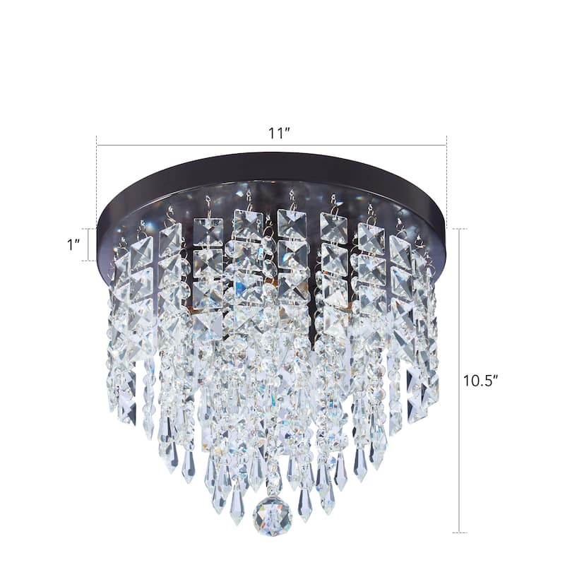 CO-Z 11" 5-light Flush Mount Crystal Chandelier Ceiling Light