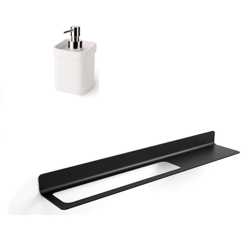WS Bath Collections Seta 14-11/16" Wall Mounted Towel Bar - Black / White