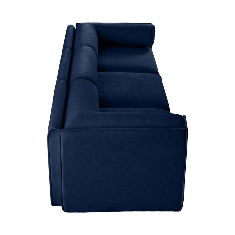 Modern 3 Deep Seat Modular Sofa with Storage, Cylindrical Backrest & Armrests