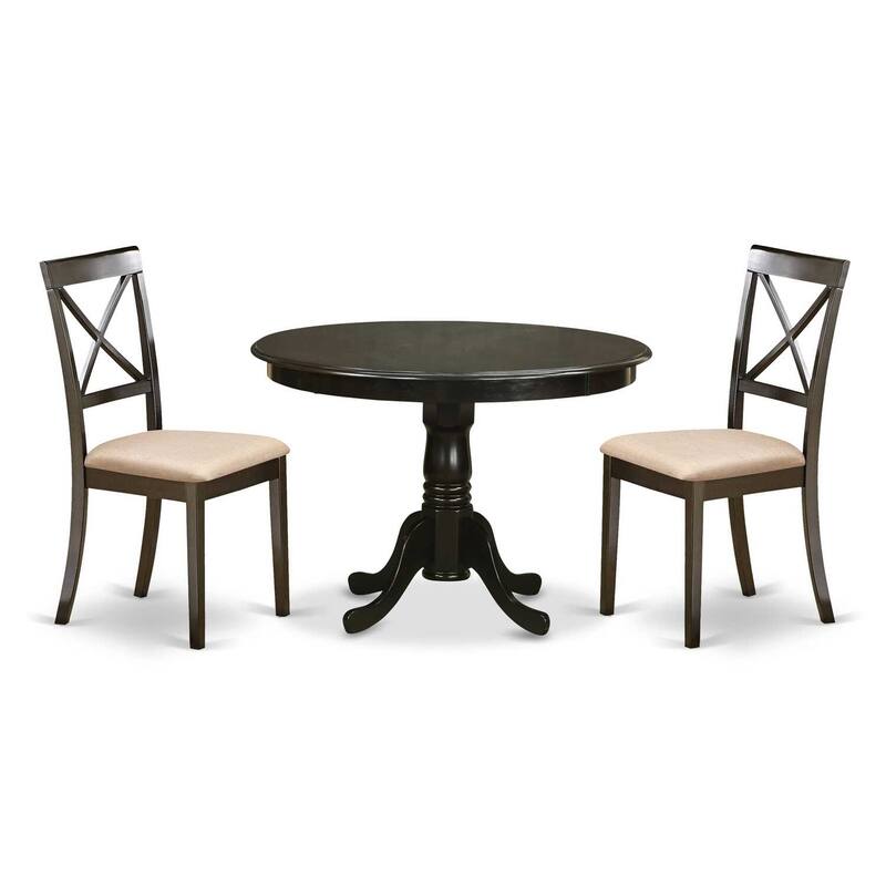 HomeStock 3-Pc Cappuccino Solid Wood Top - Dining Room Set - Seats 4