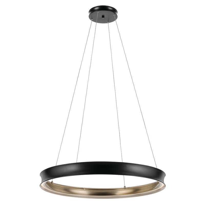 Larousse 39.5 Inch LED Chandelier in Black and Champagne Bronze