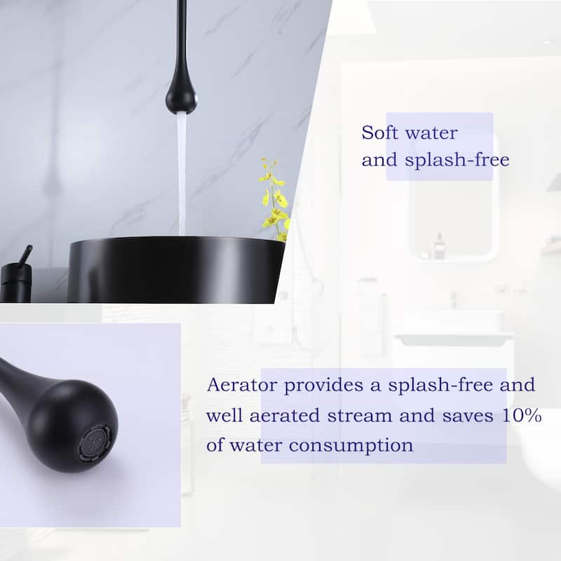 Modland 63''H Wall Mount Bathroom Faucet with High Flow & 500K Leak-Proof, Brushed Gold/ Matte Black