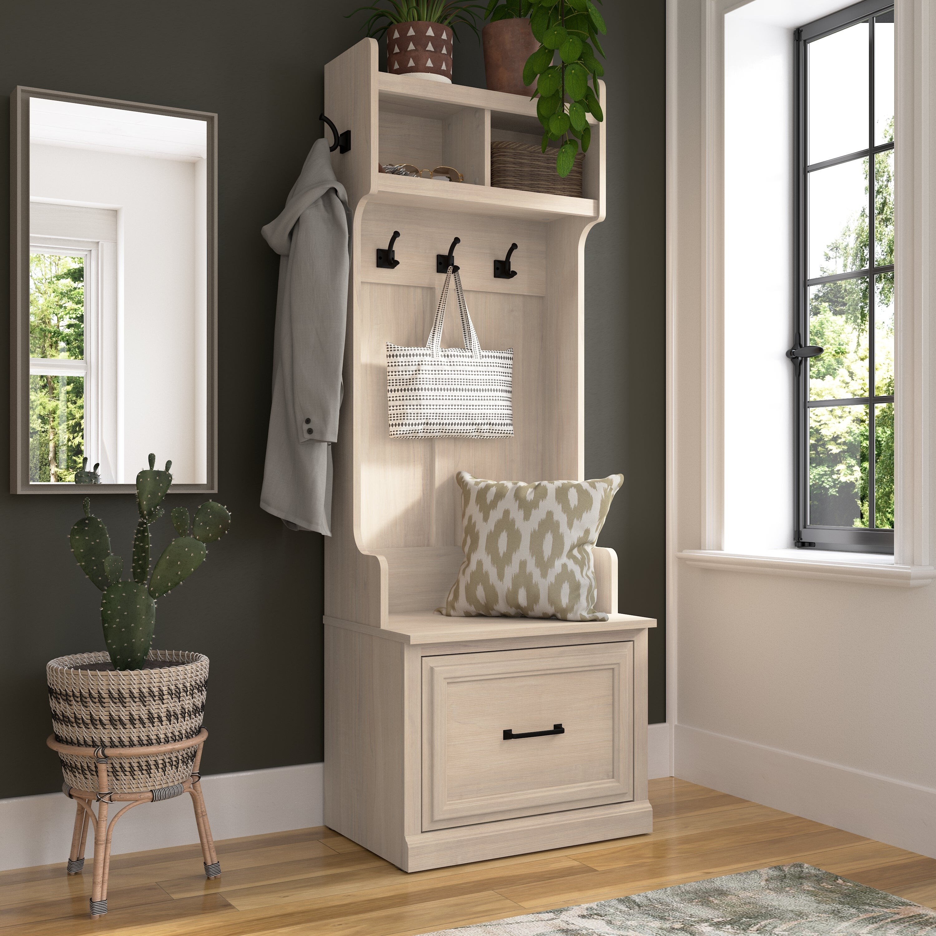 Small hall tree shop with bench