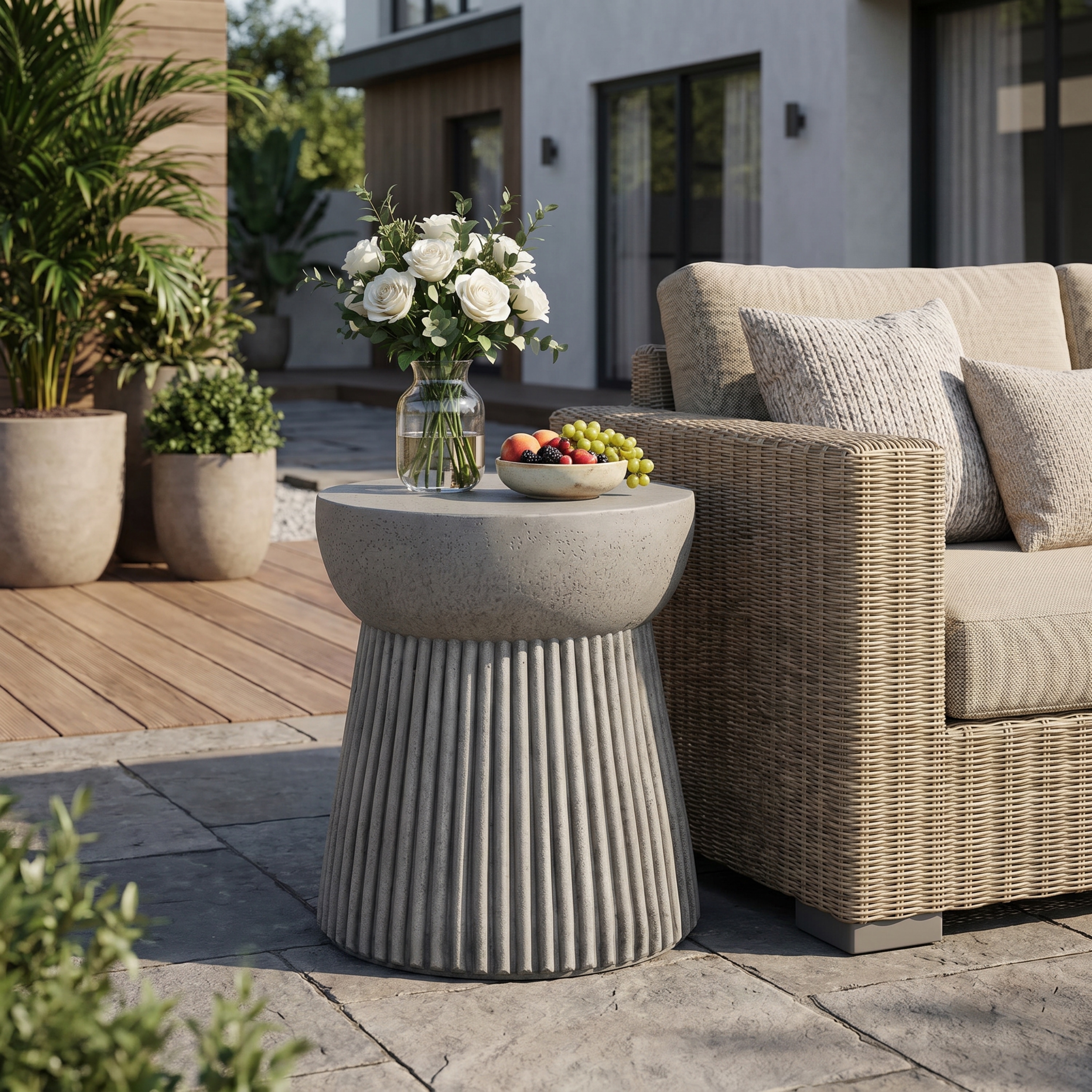 Outdoor LightWeight Concrete Side Table