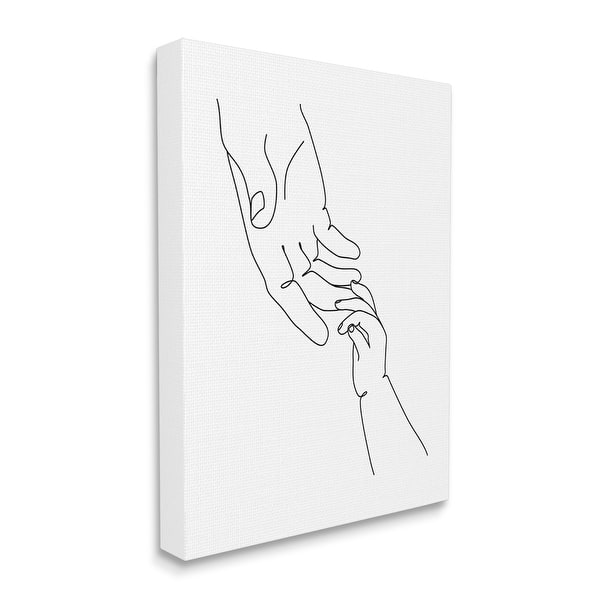 Stupell Baby Hands Reaching Minimal Line Drawing Canvas Wall Art ...