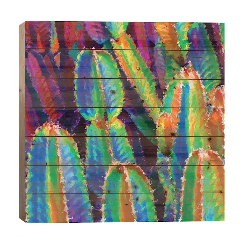 Neon Desert I Print On Wood by James Burghardt - Multi-Color - 26x26x1.5