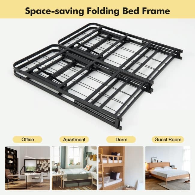 Folding Steel Platform Bed Frame for Kids and Adults