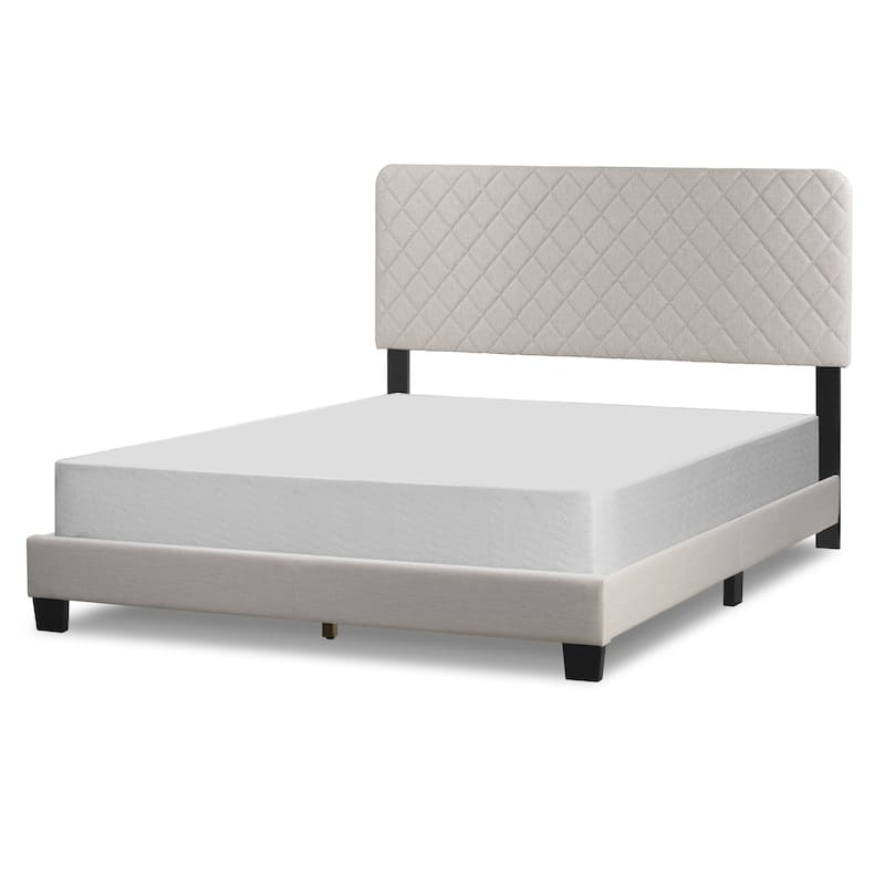 Aurum Fabric Queen Bed with Decorative Stitching