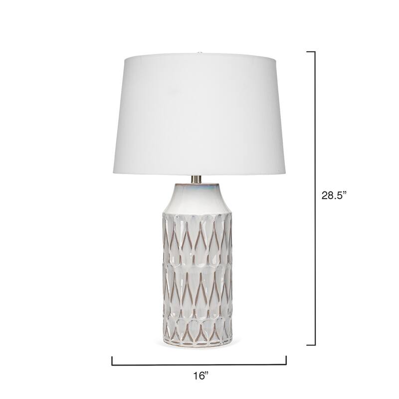 Alden Décor Tessa Ceramic Table Lamp, White