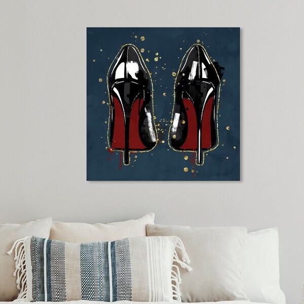 Oliver Gal 'Painted Heels Navy' Fashion and Glam Wall Art Canvas