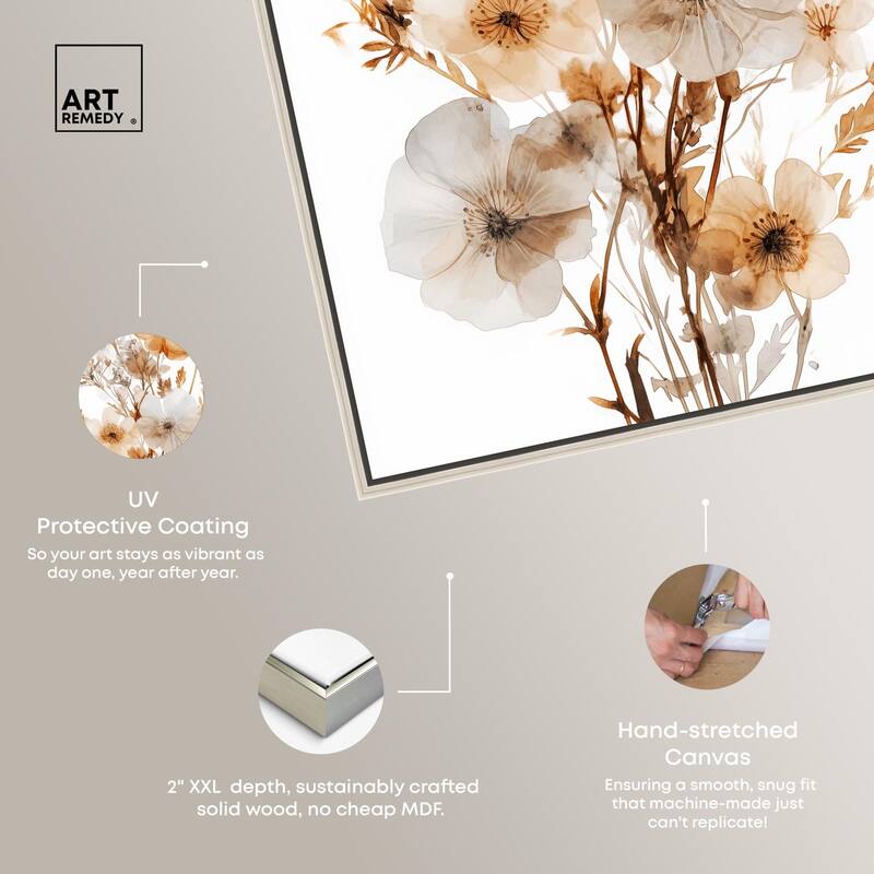 Parchment Petals Canvas by Art Remedy