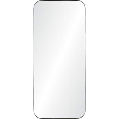 46" Warm Gray Glass Framed Rectangular Wall Mirror