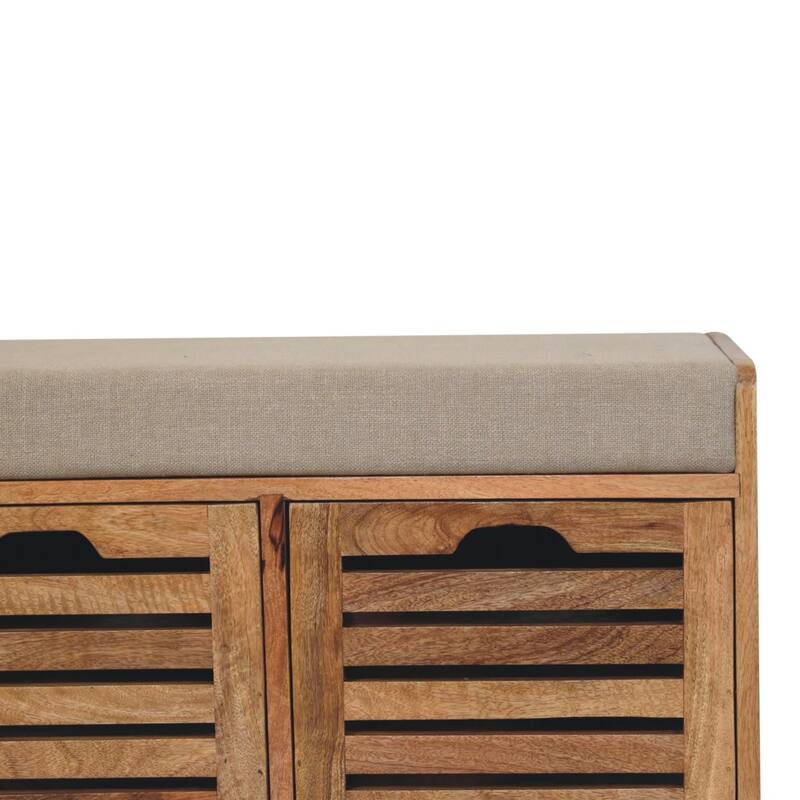 Artisan Furniture Solid Wood Shutter Oak-ish Shoe Bench