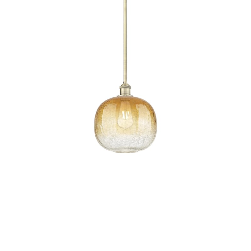 Innovations Lighting 616-1S-12-11 Brookhaven Sphere Pendant Brookhaven - Antique Brass / Amber