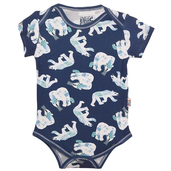 Shop Baby Girls Blue White Polar Bear Print Snap Closure ...