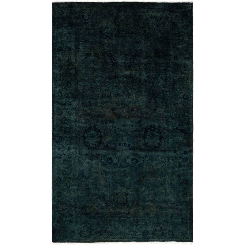 Overdyed One-of-a-Kind Hand-Knotted Area Rug - Green - 3' 1" x 5' 5"