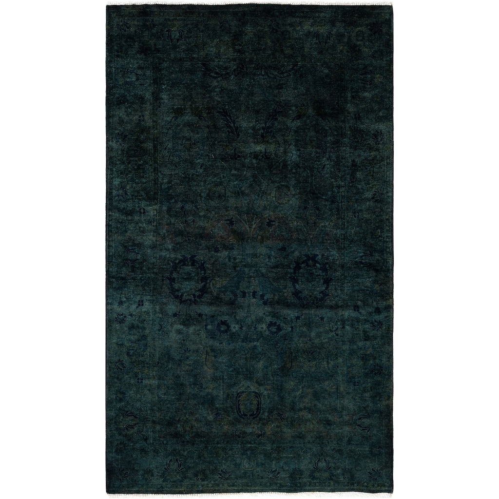 Overdyed One-of-a-Kind Hand-Knotted Area Rug - Green - 3' 1" x 5' 5"