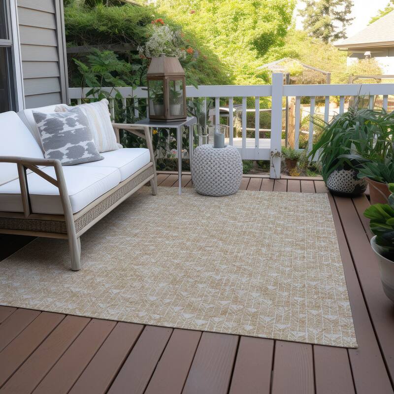 Hari Abstract Shapes Weather Resistant Classic Meets Modern Outdoor Rug