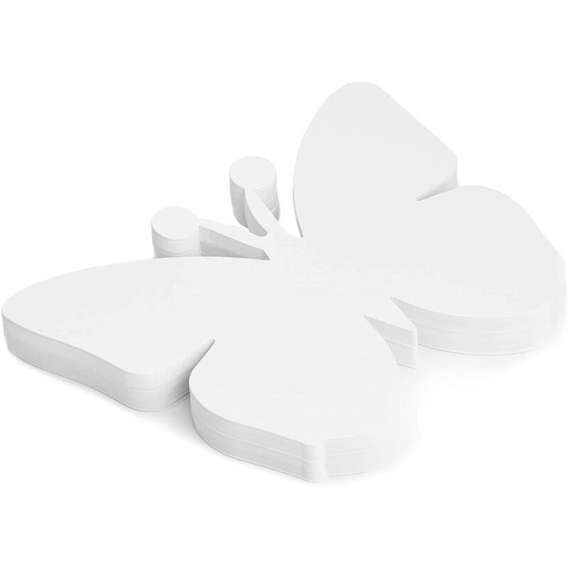 Bright Creations 50x Paper Cutout Shapes, Butterfly Die Cuts for Kids Crafts, 7.5 x 6 Inch, White