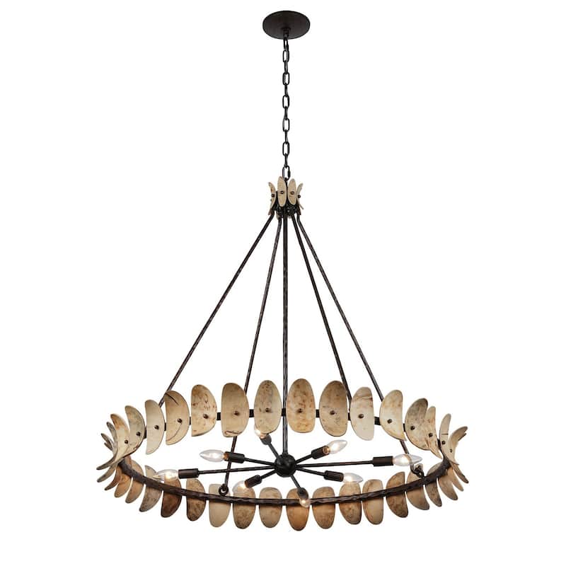 Monarch 8-Light Chandelier in Champagne Mist with Coconut Shell